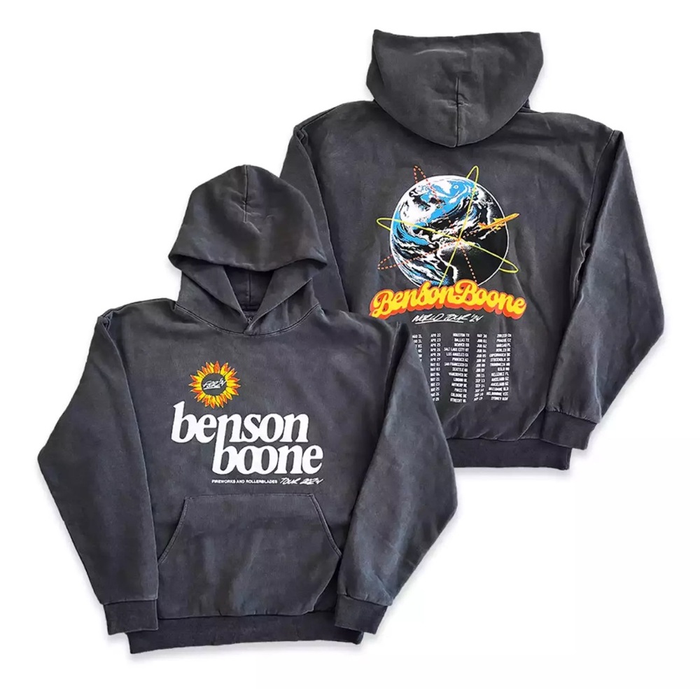 New Benson Boone 2024 Fireworks and rollerblades tour hoodie